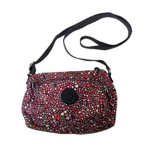 Kipling Heart Festival Crossbody Nylon Bag Purse HTF No Monkey Keychain